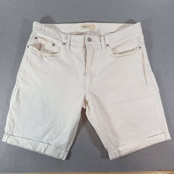 GAP Other - GAP 1969 Denim Shorts Mens 33 Off White Cream Cuffed Casual Summer